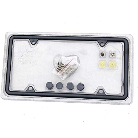 SIBUXIANG The Matte Black Powder Coating License Plate Frame Made of Zinc Alloy Never Rust Anti-UV with StainlessSteel Screws 1piece/Package (Matte Black) Cover