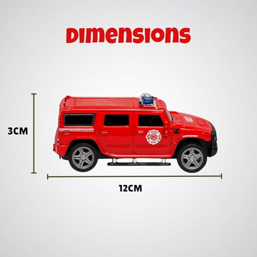 Image of Amisha Gift Gallery Hummer Diecast Fire Ambulance Toy Car for Kids | 1:36 Scale Model, Metal, Pull Back, Sports Car, Boys