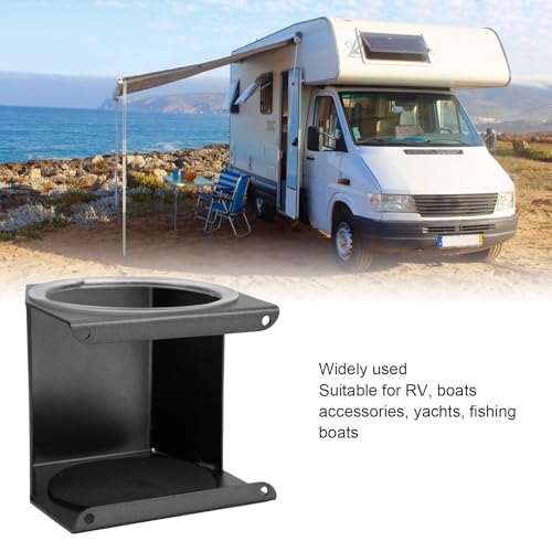 Portavasos para RV de aleación de aluminio negro miniatura 6
