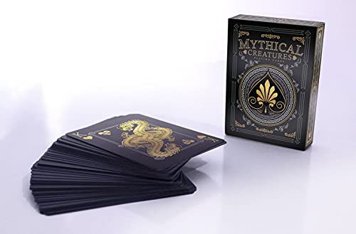 Mythical Creatures - Black Silver & Gold Edition Playing Cards By Gent Supply #TOP4