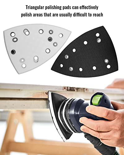 Image of TIKSCIENCE DTS400 DS400 Triangle Sanding Pad Fit for Random Orbit Sanders STF-Delta-100x150mm StickFix Base, Sanding Pad for Detail Sanding in Corners and Edges
