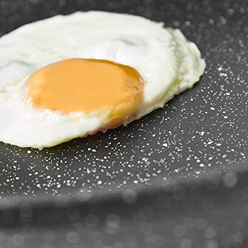 Sovereign Stone 20cm, 24cm, 28cm Non-Stick Frying Pan Forged Aluminum High-Tech Marble Effect Coating | Suitable for use on Gas, Induction, Electric and Ceramic hobs. (28cm) Main Image