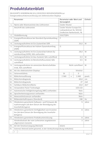 Cooler Master GM27QPA 27 QHD240HzIPS1msHPPivotAdapt Sync# - vue 5