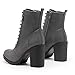 DREAM PAIRS Women's Combat Ankle Boots Chunky Heel Lace up Fashion Heeled Booties,Size 12,Grey/Pu,SILVERADO