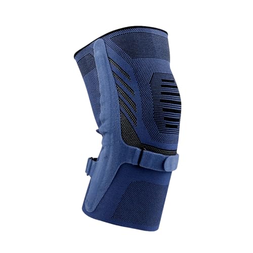 Moonlove Adult Compression Knee Support Sleeve with Adjustable Pressure Strap Men Women Elastic Knitted Knee Brace Strap Protector Guard for Sports Running Cycling Workouts, 1 Pack