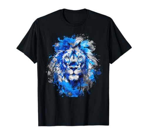 Lions Tshirt Men Women Blue Animal School Sport Fan Lion T-Shirt