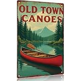 Vintage metal sign 'Old Town Canoes Decorative Sign Poster Wall Art Aluminum...