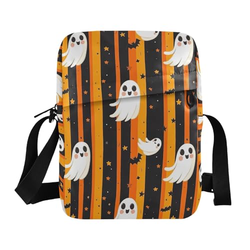 Crossbody Bag Halloween Ghost Messenger Bag for Women Men Purse Shoulder Bag Satchel Bag with Adjustable Strap 202b6721