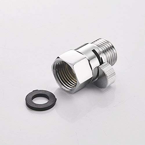 Hoimpro All Brass Shower head Shut Off Valve, Shower Head Flow Control Valves, for Shower Head Hand Shower Bidet Sprayer, Polished Chrome Finish