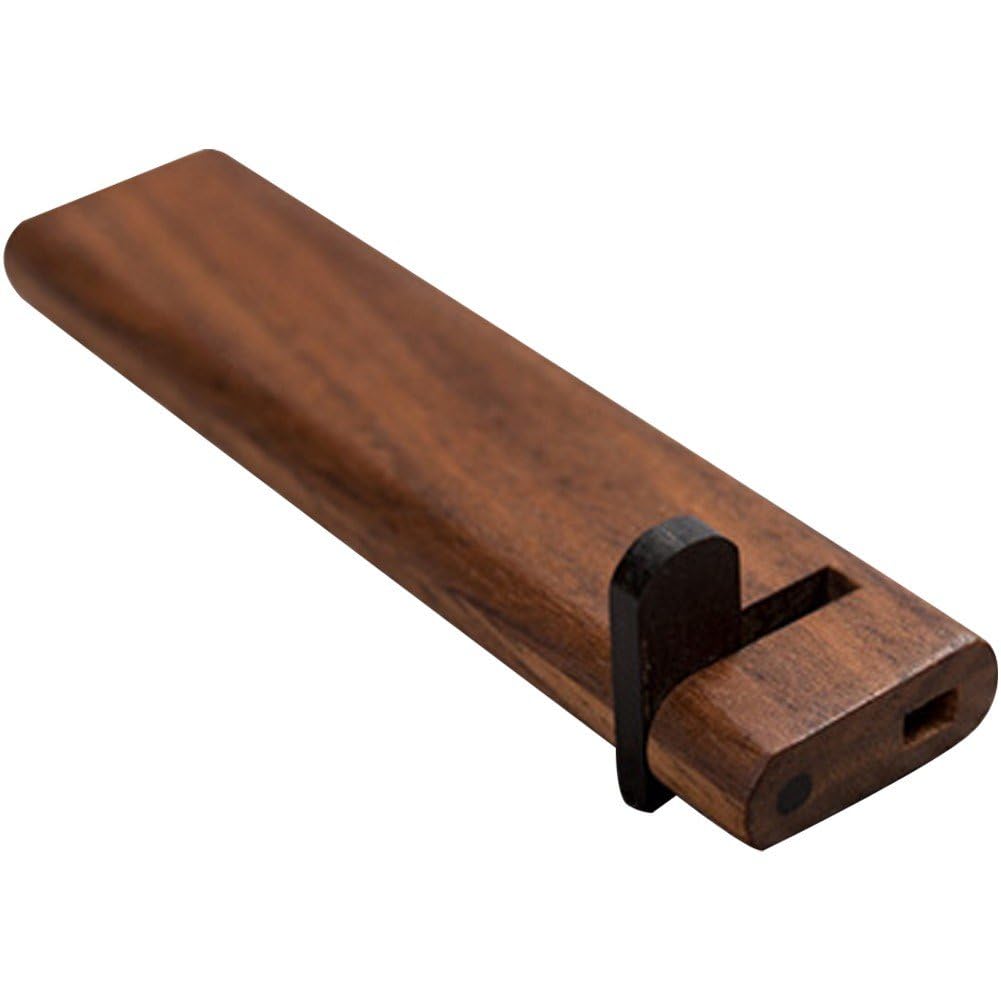 Casiler Walnut Wood Toothpick Holder Wooden Toothpick Dispenser Box Portable Toothpick Storage Case Needle Case For Outdoor Travel
