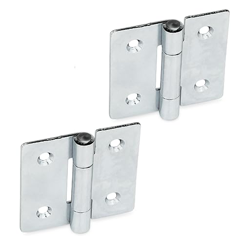 Conforme alla direttiva RoHS Ganter Standard Elements Metal Hinges, Galvanised Steel, Pack of 2 Galvanised Blue Passivated, Silver, GN 136-ST-60-60-C