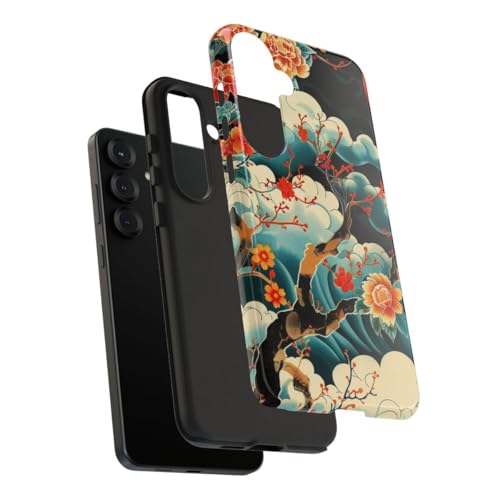 Coque Samsung S25 Plus motif floral orange lune rigide - 4