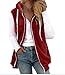 Sherpa Fleece Jacket Women Plus Size Winter Warm Zip Up Faux Fur Hoodie Coats Comfy Cardigan Outerwear with Pocket (Wine Red 2,Large)