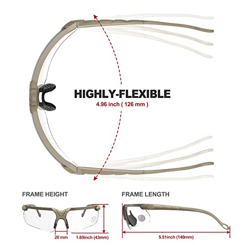 Image of xaegistac Shooting Glasses with Case-Safety Glasses Anti Fog | Z87.1 Certificated Impact Resistance Safety Glasses for Hunting Shooting Sports