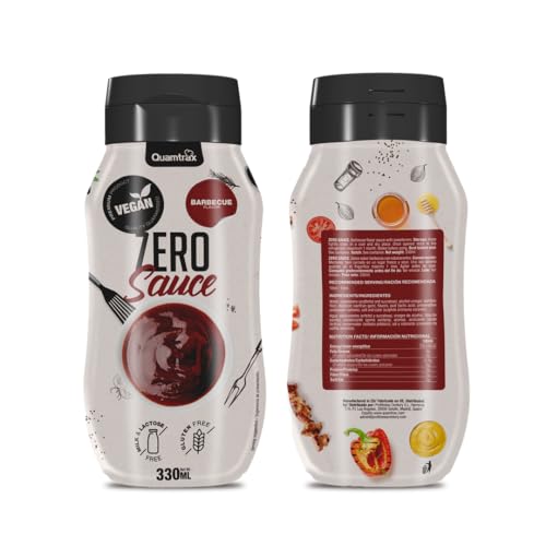 Quamtrax Nutrition - Salsa Gourmet Zero 0% Calorías - 330ml - Sabor auténtico, sin grasas y ligera (330, Barbacoa)