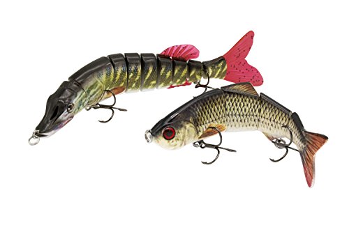 PetrisCatch: Hardbait Wobbler 2er Set | 20cm Hecht + 15cm Rotauge | Owner Drillinge | 4 x Stahlvorfach | für Hecht, Zander, Barsch und Wels Cover