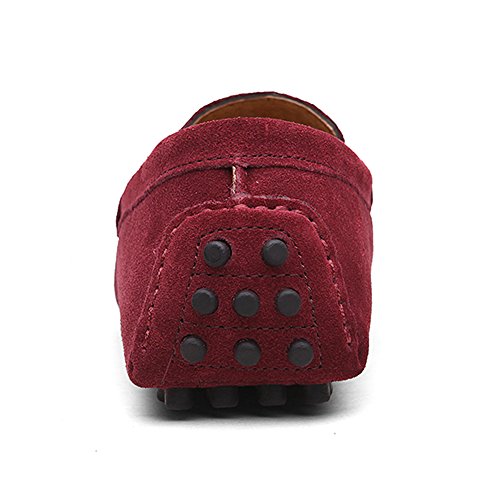 Image of ANUFER Men's Suede Leather Penny Loafers Comfort Driving Shoes Moccasin Slippers