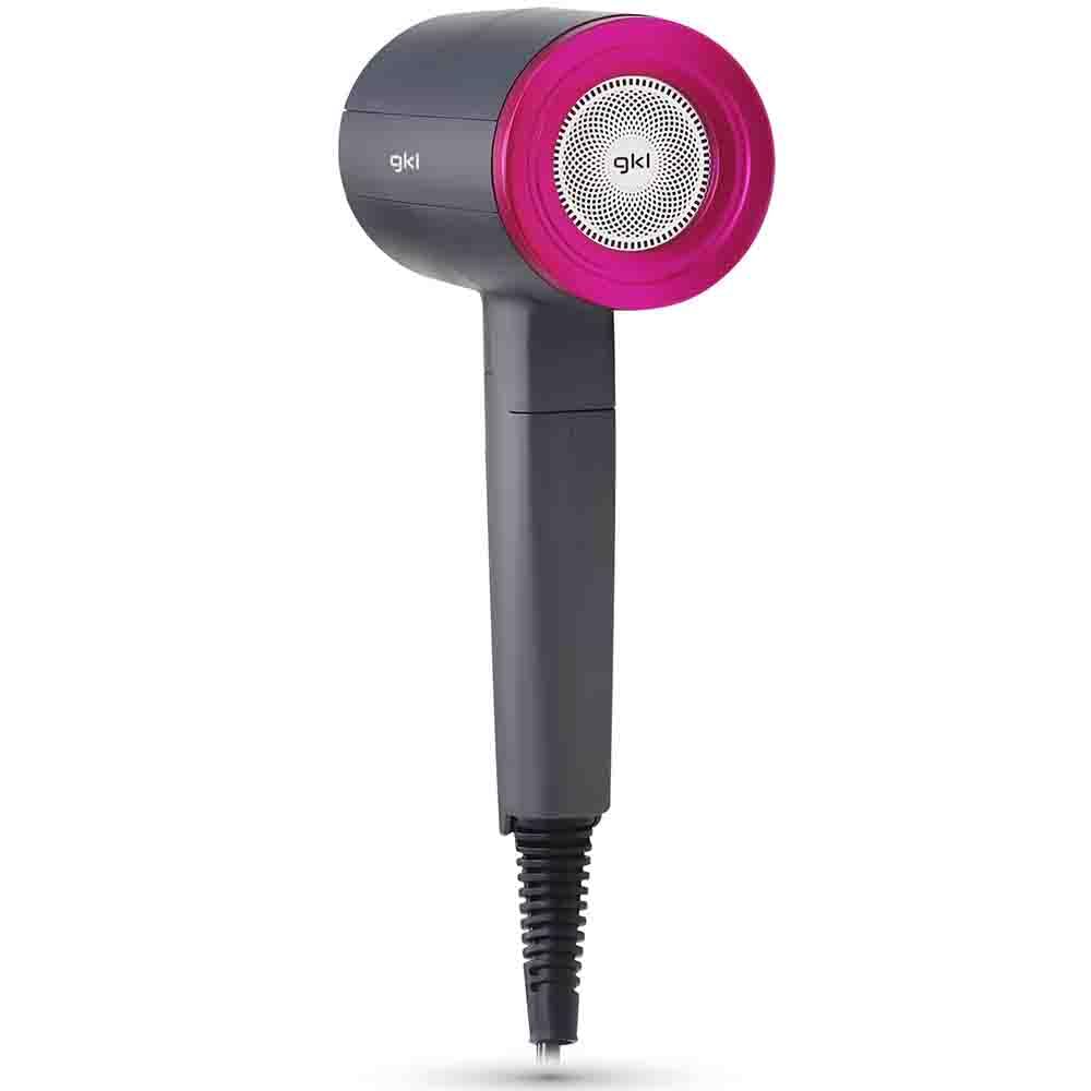 GKL - Secador de Pelo Iónico Profesional con 2 niveles de velocidad - TOPAZ S2100-3 niveles de temperatura y función aire frío. Incluye concentrador - 2200W – Negro