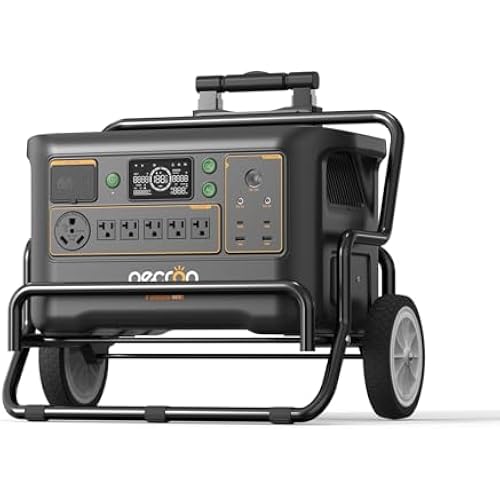 PECRON Portable Power Station F3000LFP with Cart Kit, 3072Wh Solar Camping Generator, 3600W Solar Generator for RV, Home Use, CPAP