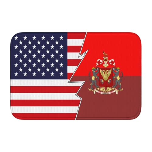 Kingdom of Mysore & America Bathroom Rugs 24x16 Non-Slip Mat