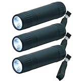 LitezAll Pocket Size Flashlight – 60 Lumen Rubber Flashlights, Compact Battery Powered Lights for Home, Car, Emergency Use – 3 Pack