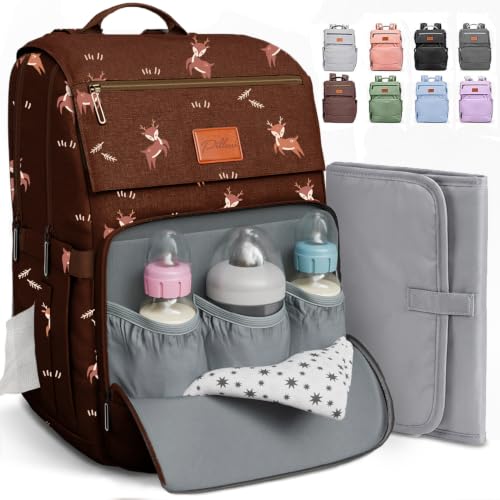 Image of PILLANI Baby Diaper Bag Backpack - Large Bag for Boys & Girls, Waterproof Diaper Backpack - Travel Diaper Bags w /Changing Pad, Baby Registry Search & Shower Gifts - Essentials Must Haves Newborn Stuff