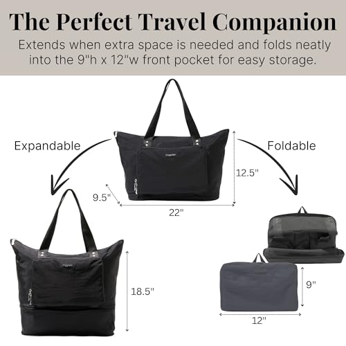 Baggallini Carryall Expandable Packable Tote + Mini Pocket Cosmetic + On the Go Daily RFID Pouch2