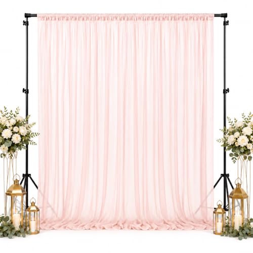 AK TRADING CO. 120" Wide (10Ft Wide) Sheer Voile Drape Panels for Backdrop, Wedding Events, Ceiling Drapes, Event Masking, & Decor - Select from 6ft to 50ft Length. (10 feet x 18 feet, Blush)