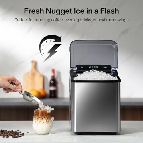Typhur Nugget Ice Maker Countertop, Self-Cleaning Pump, 35lb/24H, Stainless - 2