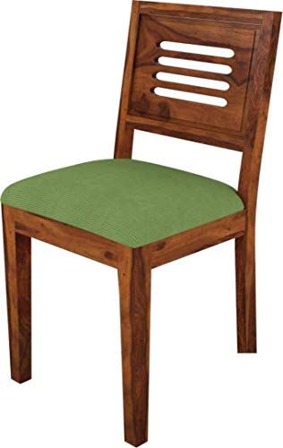 Image of Solid Sheesham Wood 4 Seater Dining Table Set with Cushioned Chairs for Dining Room | Living Room | Home & Office | Hotels Restaurant & Cafe (4 Seater, A-Honey)