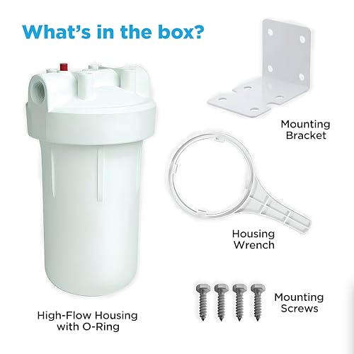 Image of EcoPure EPWO4 Universal Large Capacity Whole House Water Filter Housing - NSF Certified - Premium Filtration System - Built to Last