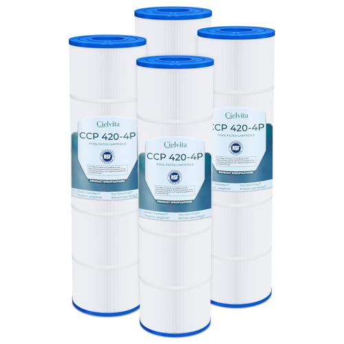 Cielvita CCP420 4 oz Media Pool Filter Cartridge Replacement for Pentair Clean & Clear Plus 420 for Pleatco PCC105-PAK4 for Pentair R173576 for Filbur FC-1977 C-7471 817-0106 420 sq.ft 4-Pack