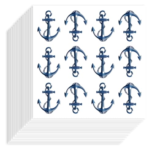 Hobbspring 240Pcs Anchor Stickers 1.89x2.55cm Self-Adhesive Paper Decorative Stickers Anchor Nautical Planner Decals for Scrapbook Calendar Journals Crafting Party Gift Bag Decor
