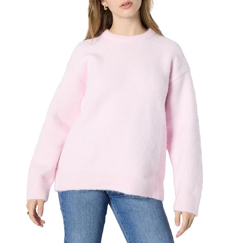 Amazon Essentials Women's Oversized-Fit Faux Mohair Crewneck Sweater, Pastel Lilac, Large - image 1