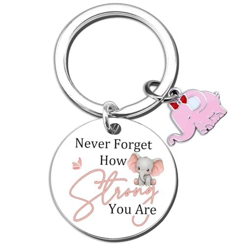 Elephant Gifts For Women Cute Pink Elephant Keychain Inspirational Motivational Gifts For Women Friendship Unique Mothers Day Gift Elephant For Mom Encouragement Christmas Birthday Gifts For Friends
