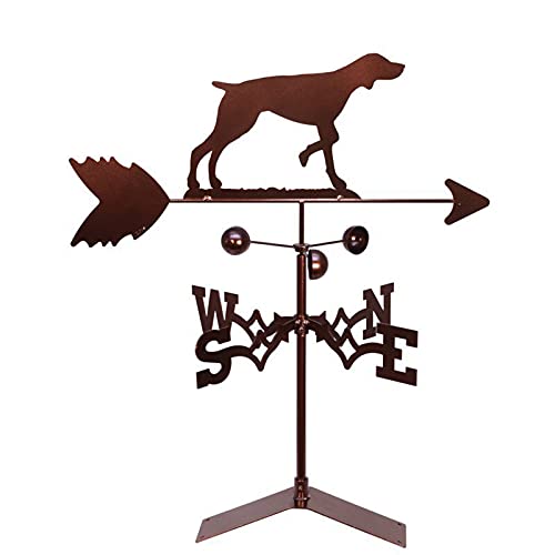Stainless Steel Short-haired Dog Weather Vane Garden Stake