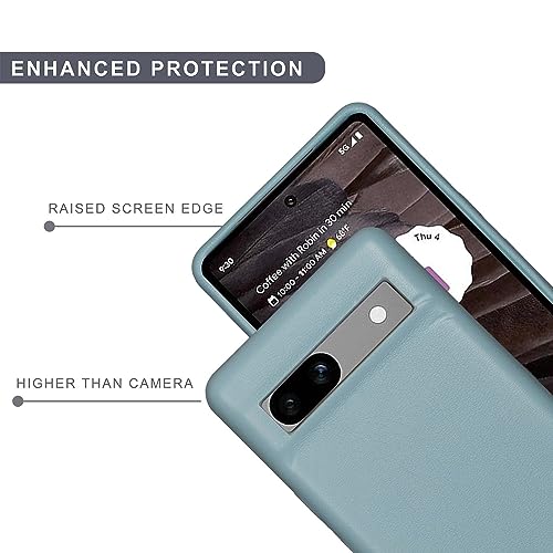 Image of SPRIG Compatible with Google Pixel 6A Premium PrimeLeatherMag (Magnetic) Premium Back Cover Drop Tested Shock Proof Mobile Case for Men, Women, Boys and Girls with Camera Protection (Denim Blue)