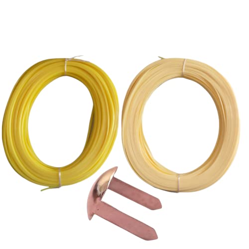 Image of ADW CRAFT'S Plastic Wire for Basket Making(2 Colours Best Combo|Plastic Koodai wire|Glass Wire For Basket Making|Koodai Wire Roll|Plastic Wire For Koodai (200 Grms, Lemon Yellow+Light Cream, 1)