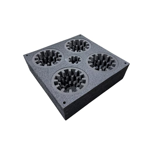 EPE USA Floral Arrangement Transport Tray, 5 Holes, 24 x 24 x 7 inches, Black, Adjustable for 2-8 inch Vases