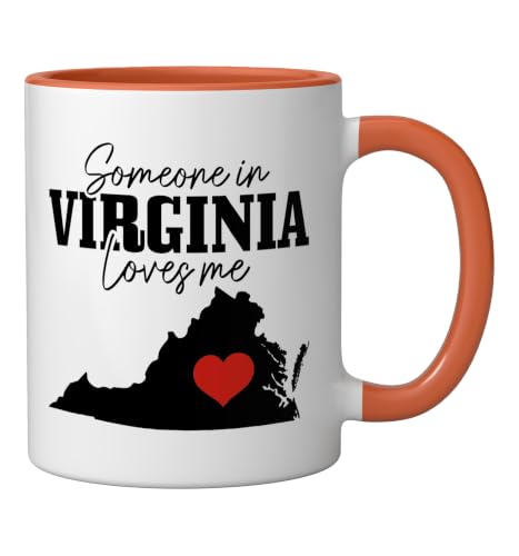 Taza de cerámica naranja/blanca 11oz miniatura 2