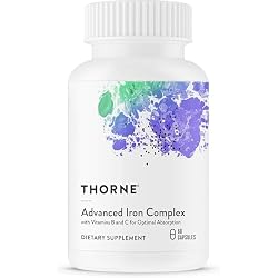 THORNE - Advanced Iron Complex - Complete Blood Support Formula* - Elemental Iron, Folate, B and C Vitamins for Optimal Absorption - Chelated Iron Supplement - Gluten, Dairy & Soy-Free - 60 Capsules