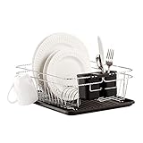 Kitchen Details 3 Piece Countertop Twisted Chrome Dish Drying Rack with Cutlery Basket and...