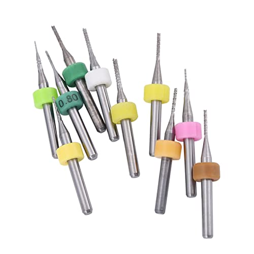 Image of Carbide End Mill 10pcs 0.5 /0.6 /0.7 /0.8 /0.9 /1.0 /1.1 /1.2 /1.3 /1.4mm Carbide End Mill Milling Set Router Engraving Bits End, Deep Ball Bearings