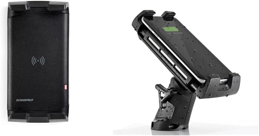 Scanstrut ROKK Wireless Phone Charging Mount Bundle - 10W Waterproof Wireless 12/24V Active and Adjustable Edge Mounts