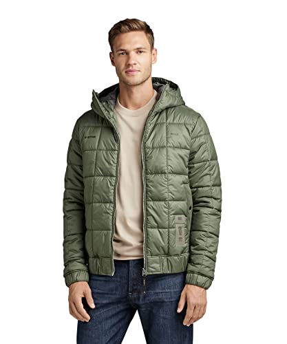 Image of G-Star Men's Meefic Squared Quilted Hooded Jacket, Green (lt hunter D22716-B958-8165), XS
