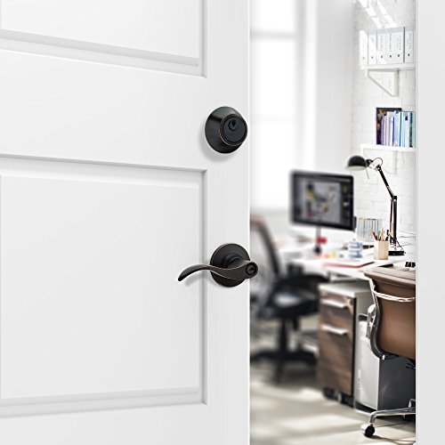 Berlin Modisch BM102 Entrance Lever Door Handle (For Office And Front Door) Reversible For Right And Left Side And A Single Cylinder Deadbolt Set Keyed Alike Combo Pack thumb #1
