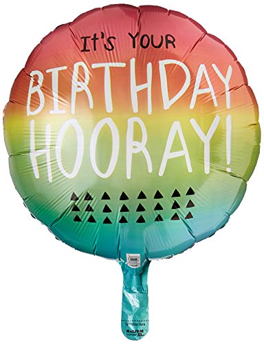 Anagram International Hx Birthday Hooray Gradient Balloon, Multicolor