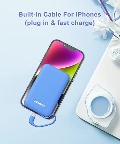 Alongza 2 Packs Portable Phone Charge Built In Cable Small Size Power Banks 4500Mah Mini Usb C Battery Pack For Iphone 14,13,12,11,Xs,Xr,X, Pro Max #TOP5