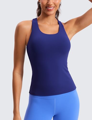 Image of CRZ YOGA Butterluxe Racerback Tank Tops | Light Support, Built in Bra, Removable Pads, Yoga, Extremely Soft, Scoop Neck, for Women