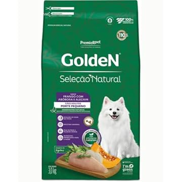 Premier Pet Ração Golden Seleção Natural Para Cães Adultos De Raças Pequenas Sabor Abóbora - 3Kg
